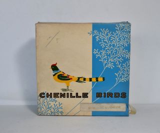 Vintage Christmas Decorative Chenille Birds Handmade Decorations