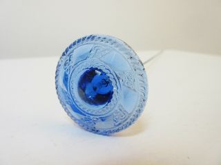 Antique Hatpin Blue Pressed Glass