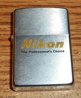 1978 Zippo Nikon Full Size Advertising Lighter/tough