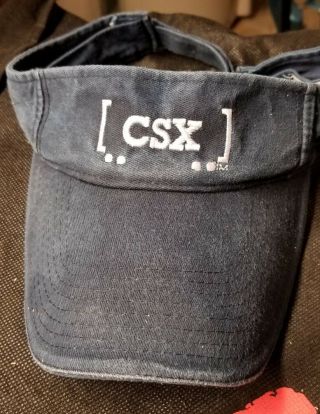 Csx Transportation Railroad Visor Hat Cap Blue Embroidered Logo Adult Men Women