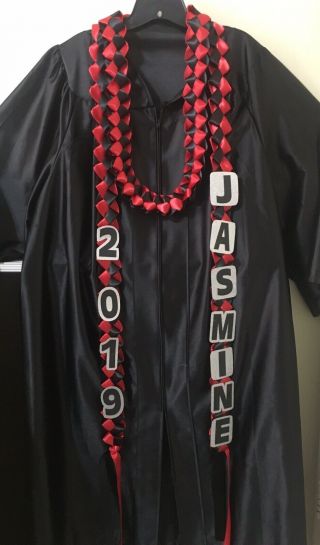 Graduation Lei Add Your Name & Colors 7/8” Braided Satin Ribbon