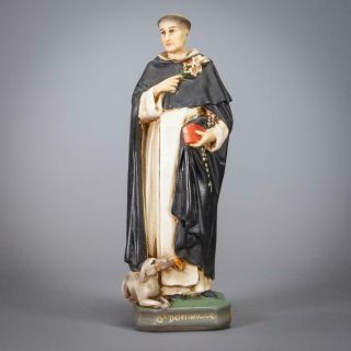 Saint Dominic De Guzman Statue | St Of Osma Figure | Plaster Figurine | 10 "