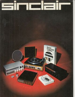 Vintage 1972 Sinclair Brochure - England - Audio Tuner Amplifier,  Ic - 12