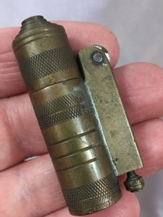 Vintage Small Brass Trench Pocket Lighter - Well Made