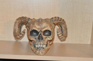 Head Hunter Ancestral Human Trophy Resin Skull Horns