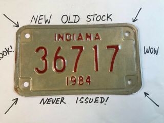 Vintage Indiana Motorcycle License Plate 1984 36717