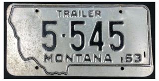 Montana 1963 Trailer License Plate 5 - 545