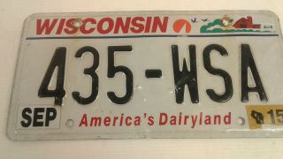 Wisconsin Dairyland Embossed Licence/number Plate Us/united States/usa/american