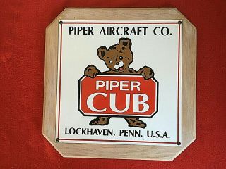 Piper Cub Logo Porcelanlized /enamelized Sign In