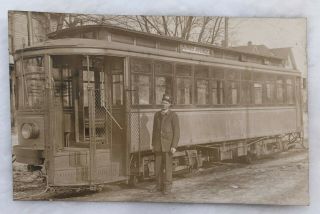 C 1910 Streetcar Trolley St Paul Minnesota Burns Ave Antique Photo Postcard Rppc