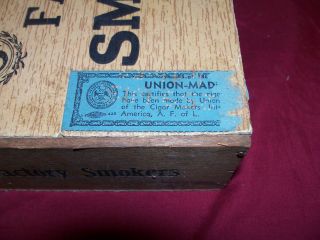 Old JE Rauh Cigar Co Factory Smokers Wood Wooden Box Vintage Tobacco Counter Top 4