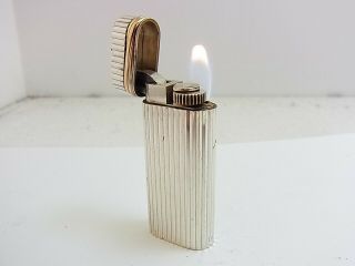 Cartier Paris Gas Lighter Trinity Oval Mini Short Silver Godron Swiss Made