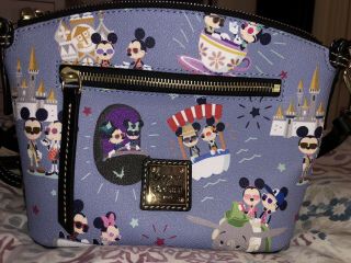 Disney Dooney And Bourke Mickey Minnie Attractions Hipster Crossbody Bag Euc