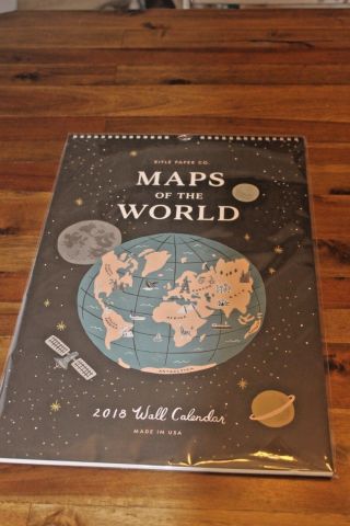 Maps Of The World 2018 Wall Calendar By Rifle Paper Co.  Anna Bond In Package