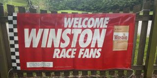 Nascar " Welcome Winston Race Fans " Banner.  Earnhardt,  Yarborough