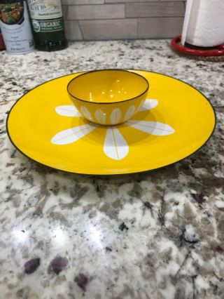 Cathrineholm Yellow Enamelware Lotus Plate 10 " And Bowl 4 "