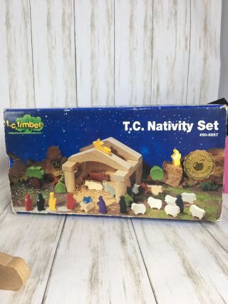 Vintage T.  C.  Timber 44 pc Nativity set Complete w/Box 8