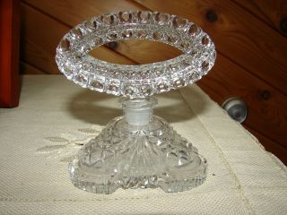 Antique/vintage Art Deco Cut Crystal Glass Perfume Bottle W/ Stopper