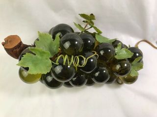 Vintage Acrylic Lucite Grape Cluster Green Lighted Plastic Vines DriftWood Retro 8