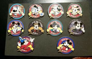 Disney Pin 2010 Pin Trading Nights 10th Anniversary Complete Set Le 500 Wdw