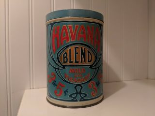 Havana Blend Cigar Tobacco Tin Antique Advertising Stogie Can Chicago Illinois