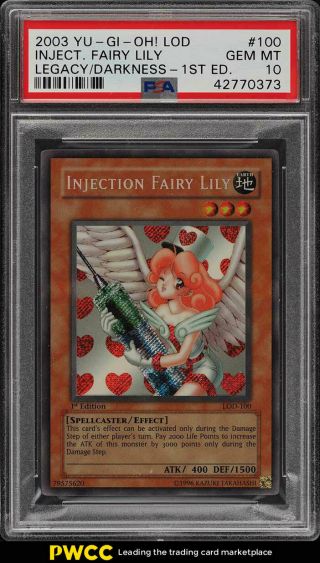 2003 Yu - Gi - Oh 1st Edition Inject Fairy Lily Lod 100 Psa 10 Gem (pwcc)