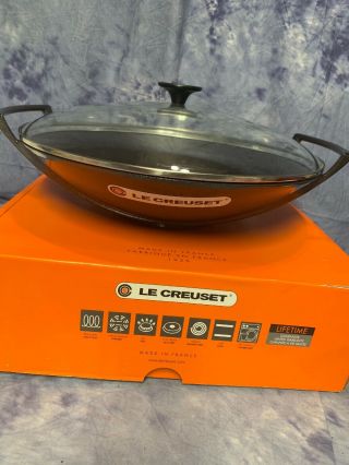 Le Creuset Rare Midnight Grey 5qt Cast Iron Wok Made In France