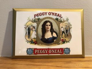 Peggy O’neal Tobacco Advertising Cigar Lable Celluloid Over Cardboard Sign