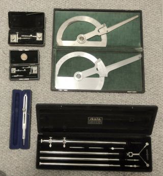 Antique Alteneder Beam Compass Trammels Drawing Drafting Set Vintage Instrument 7