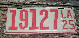 1925 Louisiana License Plate