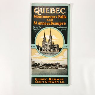 1926 Quebec Railway Light & Power Travel Booklet Montnorency Falls St.  Anne