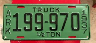1937 Arkansas 1/2 Ton Truck License Plate Single.  Ark 199 - 970