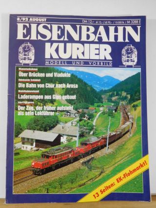 Eisenbahn Kurier 1992 August 13 Seiten Ek Flohmarkt