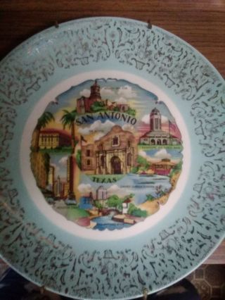 Vintage Collectable Plate San Antonio Texas Alamo & Other Points Of Interest