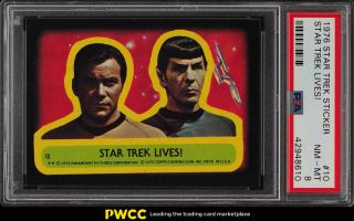1976 Topps Star Trek Stickers Star Trek Lives 10 Psa 8 Nm - Mt (pwcc)