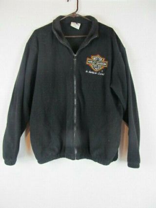Very Cool Harley Davidson Embroidered Full Zip Fleece Jacket Men Xl Comfortable