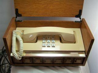 Vtg 1970s Office Executive Phone Western Electric High End Wood Box Phone 6