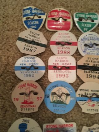 60,  Vintage Stone Harbor Jersey Beach Tags / Badges 1982–2014 ‘Lot’ Bid $1 3