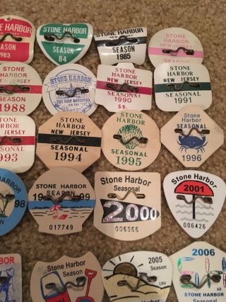 60,  Vintage Stone Harbor Jersey Beach Tags / Badges 1982–2014 ‘Lot’ Bid $1 4