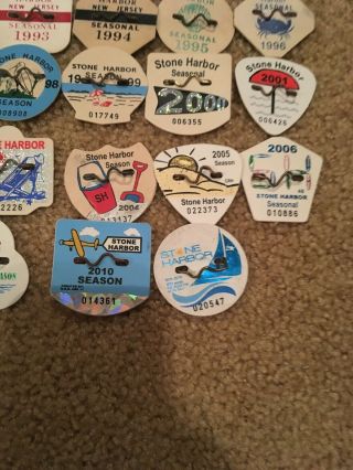 60,  Vintage Stone Harbor Jersey Beach Tags / Badges 1982–2014 ‘Lot’ Bid $1 6