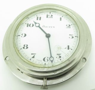 Vintage 8 Day Car Clock With Enamel Dial & Bezel Wind & Set $1