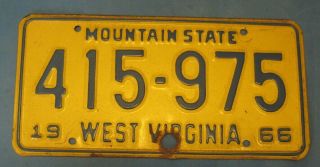 1966 West Virginia License Plate