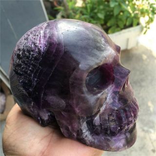 3.  19 Lb Natrual Hand Carved Fluorite Quartz Crystal Skulls Sj 619