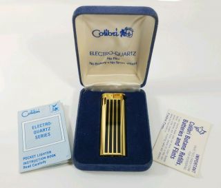 Vintage Colibri Electro - Quartz Gold Tone Lighter Art Deco