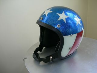 1971 Easy Rider Helmet American Flag Motorcycle Helmet Metal Flake Easy Rider
