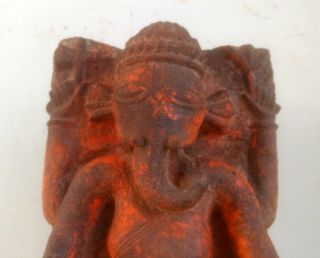 1850 ' s Antique Old Rare Stone Hand Carved Hindu God Ganesha Statue Sculpture 3