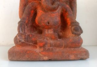 1850 ' s Antique Old Rare Stone Hand Carved Hindu God Ganesha Statue Sculpture 4