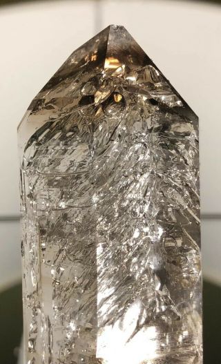 Skeletal Smokey Quartz Crystal From Namibia With Large Enhydros,  Brandberg