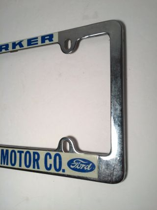 Vintage PARKER AZ FORD PARKER MOTOR CO.  Metal License Plate Frame 4