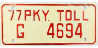 1977 Connecticut Parkway Toll License Plate 4694 Greenwich Ct